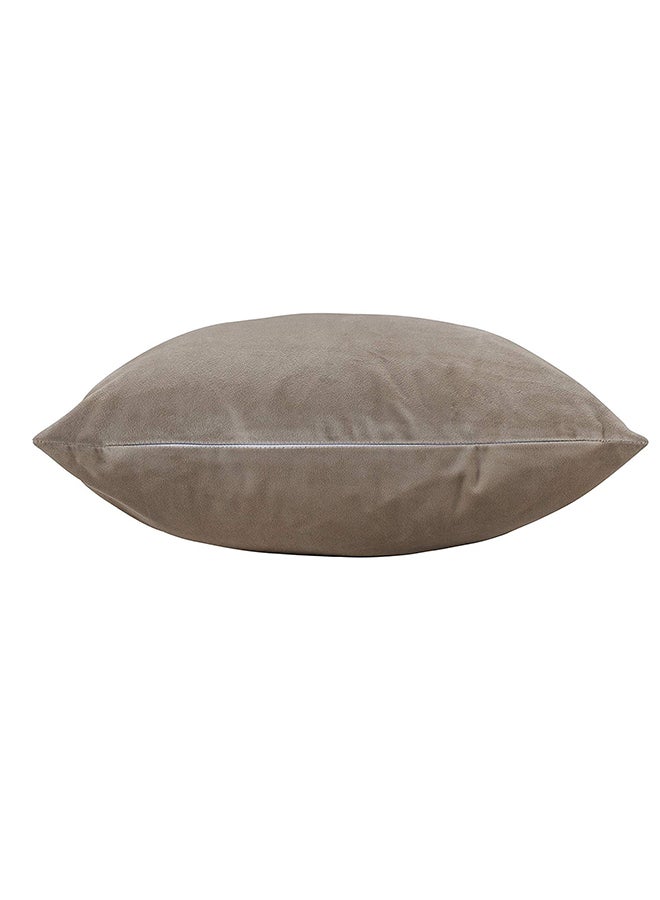 REGAL IN HOUSE 3-Pieces Velvet Decorative Solid Filled Cushion Set Cream Powder 65x65cm  - Image 2