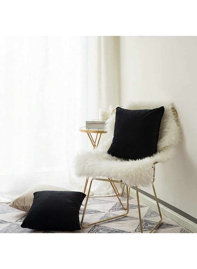 REGAL IN HOUSE 4-Piece Velvet Decorative Solid Filled Cushion Set Black 45x45cm - Image 2