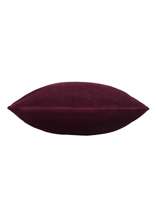 REGAL IN HOUSE 4-Piece Velvet Decorative Solid Filled Cushion Set Maroon Red 45x45cm - Image 2