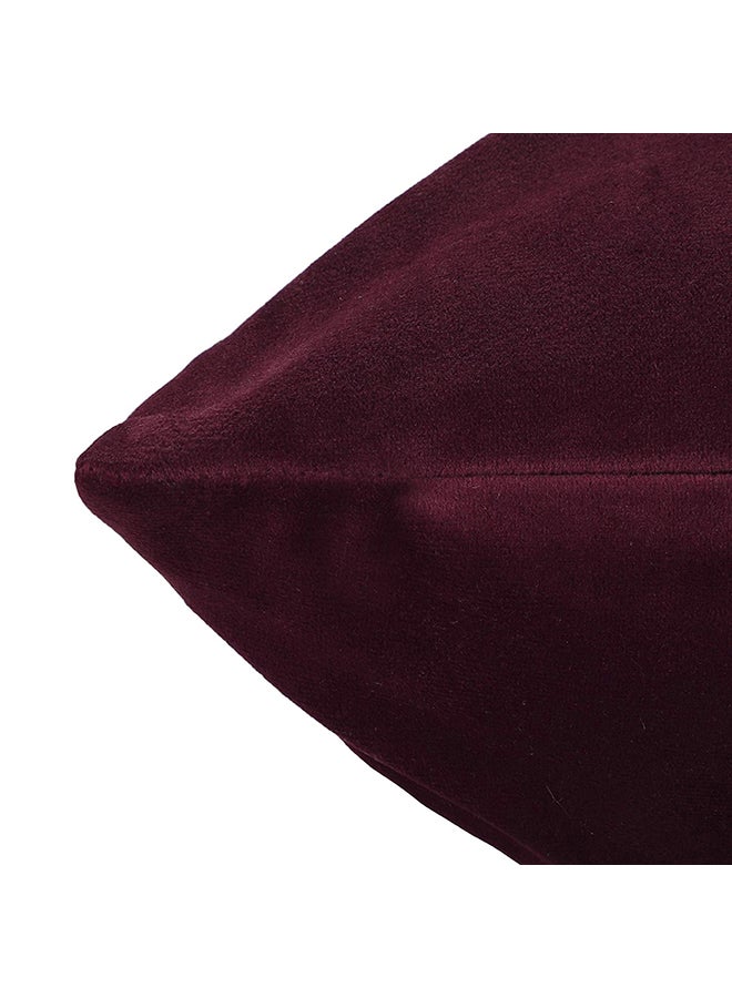 REGAL IN HOUSE 4-Piece Velvet Decorative Solid Filled Cushion Set Maroon Red 45x45cm - Image 4