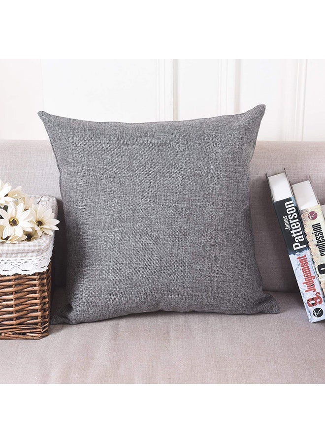 REGAL IN HOUSE - Solid Pattern Decorative Pillow linen Grey 30x30cm - Image 1