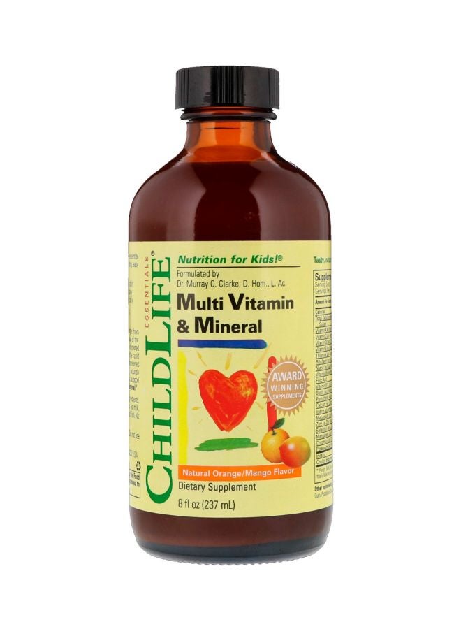 CHILDLIFE Multi Vitamins And Minerals Natural Orange/Mango Flavour Diatery Supplement 