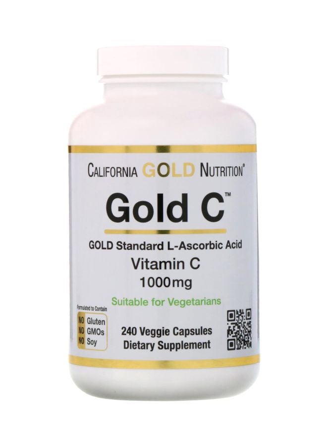 California Gold Nutrition Gold C Vitamin C 1,000mg - 240 Veggie Capsules 