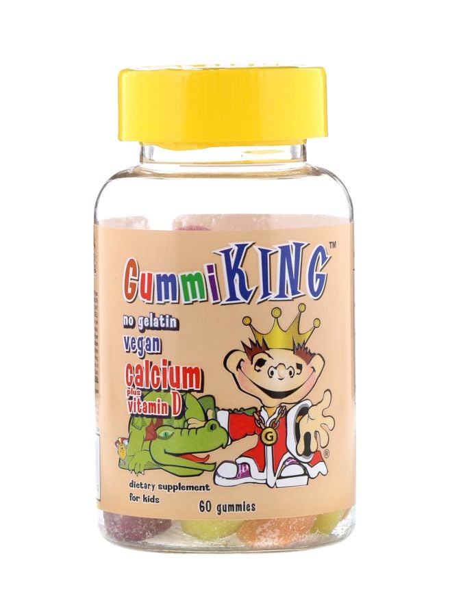 GummiKing Calcium Plus Vitamin-D Dietary Supplement - 60 Gummies 