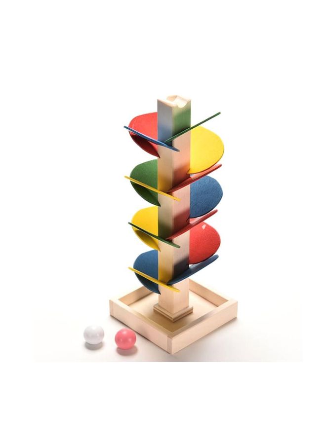 لعبة مسار سباق الكرات الرخامية على شكل شجرة خشبية - Image 4