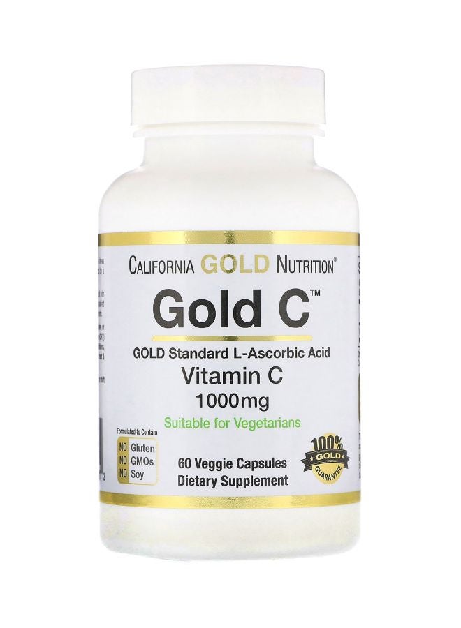 California Gold Nutrition Gold Nutrition C Dietary Supplement 1000mg - 60 Veggie Capsules 