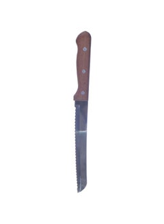 Bread Knife With Wooden Handle Brown/Silver 8inch