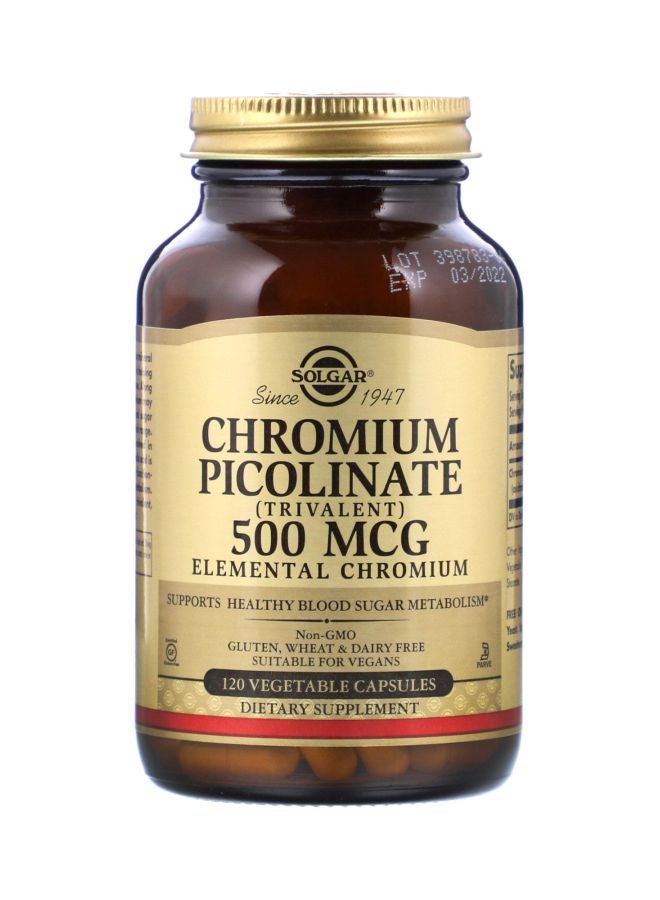 Solgar Chromium Picolinate Dietary Supplement 500 Mcg - 120 Capsules