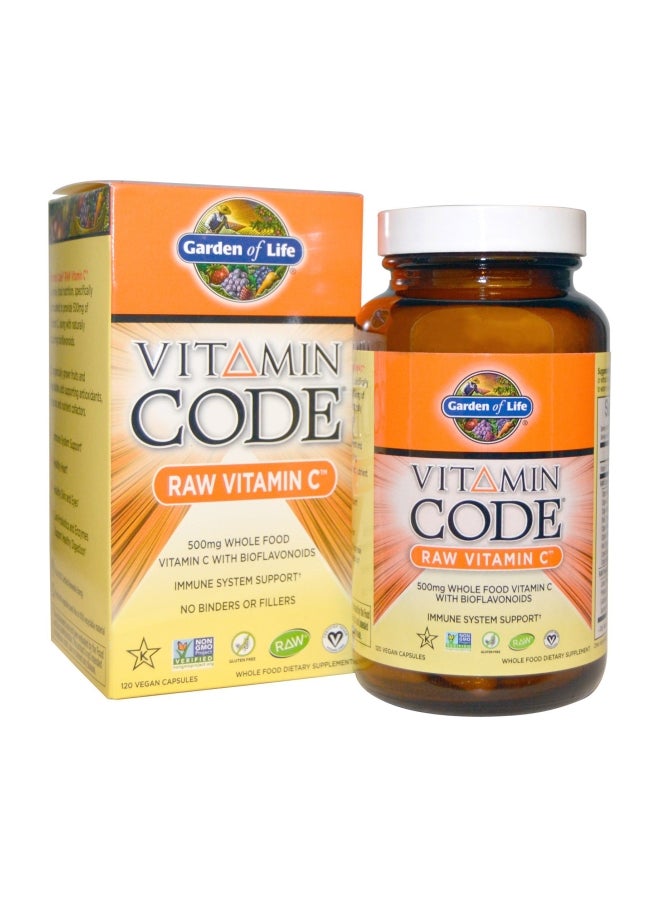 Garden of Life - Vitamin Code Raw Vitamin C 500 mg- 120 Vegan Capsules - Image 1