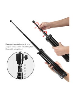 Generic LED Selfie Camera Light With Mini Tripod Set 45.5x6x35.5cm Black/Clear  - Image 4
