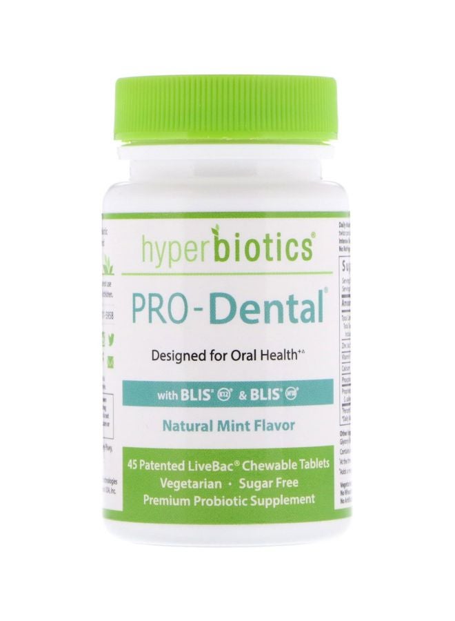 Hyperbiotics PRO-Dental Natural Mint Flavor Supplenet - 45 Chewable Tablets