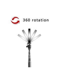 Generic LED Selfie Camera Light With Mini Tripod Set 45.5x6x35.5cm Black/Clear  - Image 2