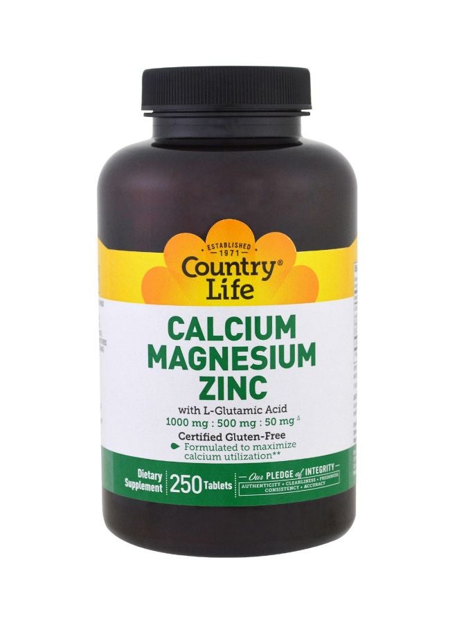 Country Life Calcium Magnesium Zinc Dietary Supplement - 250 Capsules
