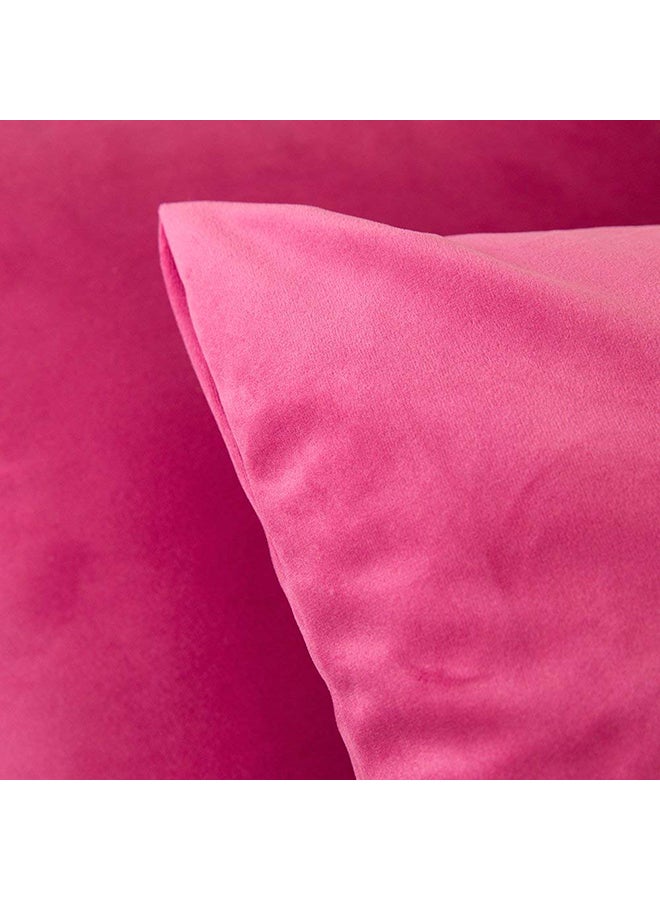 REGAL IN HOUSE 4-Piece Solid Pattern Decorative Pillow velvet Pink 65x10x65cm  - Image 2