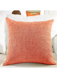 5-Piece Solid Pattern Decorative Pillow linen Light Orange 45x45cm