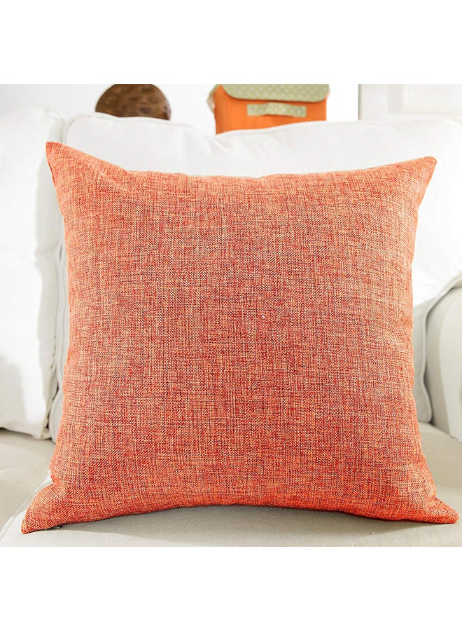REGAL IN HOUSE 5-Piece Solid Pattern Decorative Pillow linen Light Orange 45x45cm  - Image 1