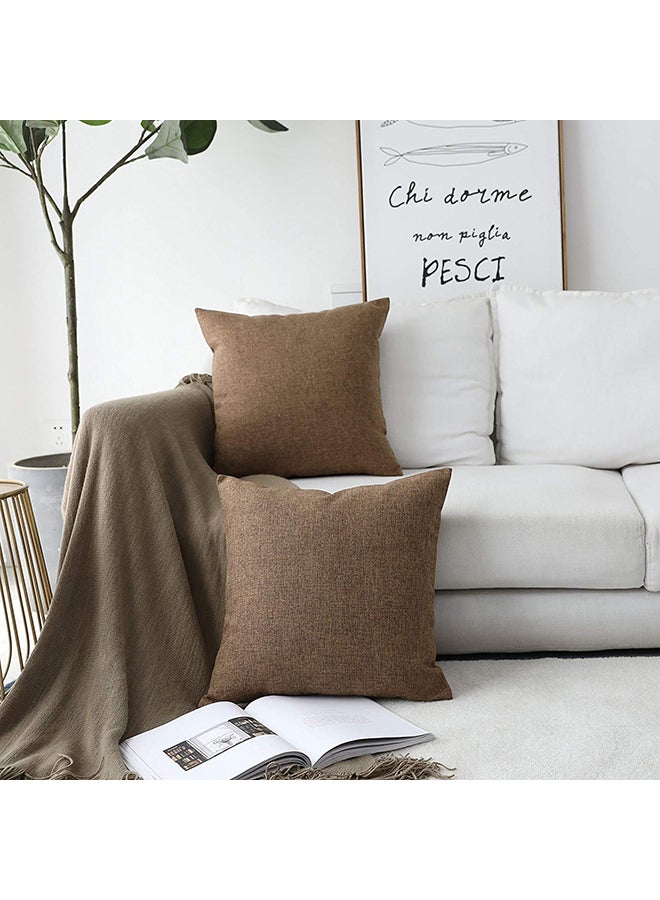 REGAL IN HOUSE 5-Piece Solid Pattern Decorative Pillow Polyester Brown  - Image 2