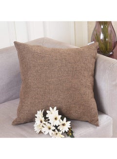 5-Piece Solid Pattern Decorative Pillow Polyester Brown