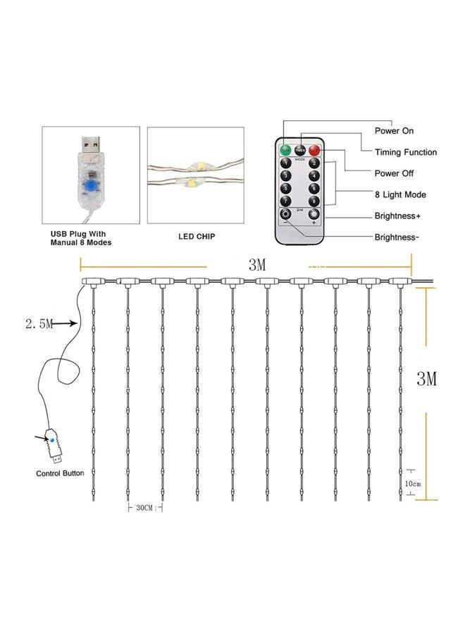 300-LED USB String Lights With Remote Control Blue 3meter  - Image 3