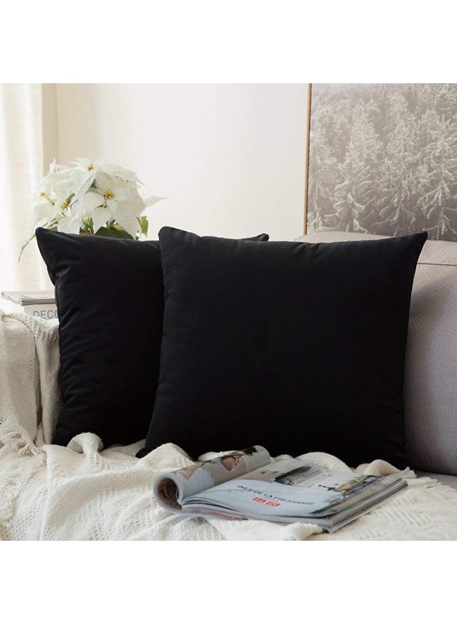 REGAL IN HOUSE 5-Piece Solid Pattern Decorative Pillow polyester Black 30x30cm  - Image 1