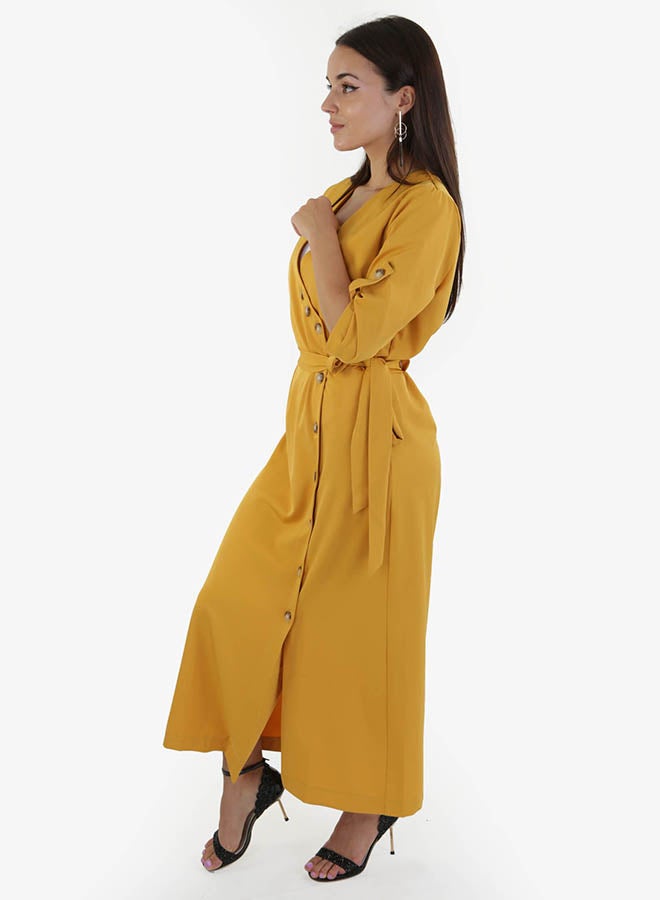 رو أورانج فستان أساسي متوسط الطول لون مسطردة - Image 3