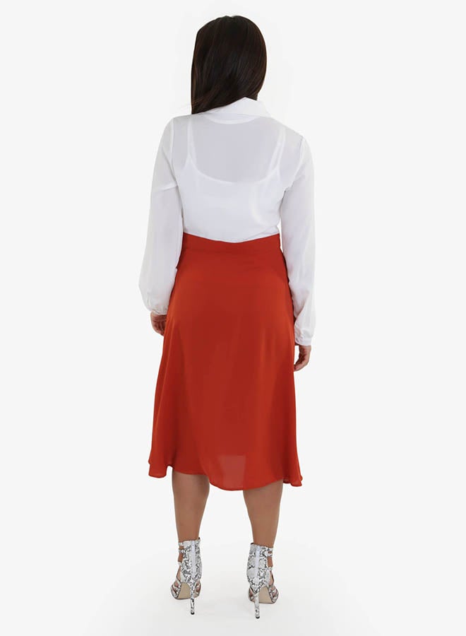 رو أورانج فستان صيفي رسمي أحمر/أبيض - Image 2