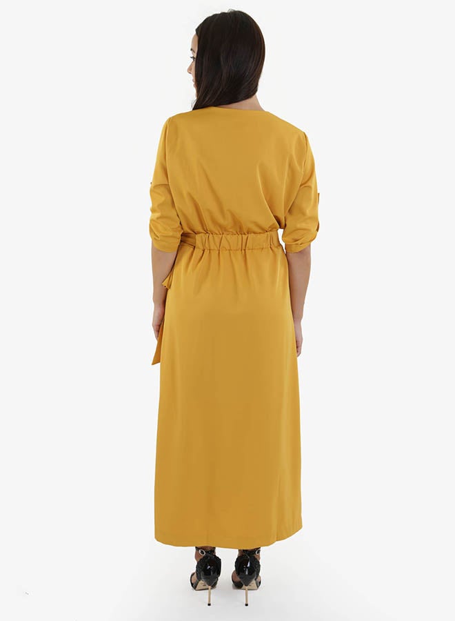 رو أورانج فستان أساسي متوسط الطول لون مسطردة - Image 2