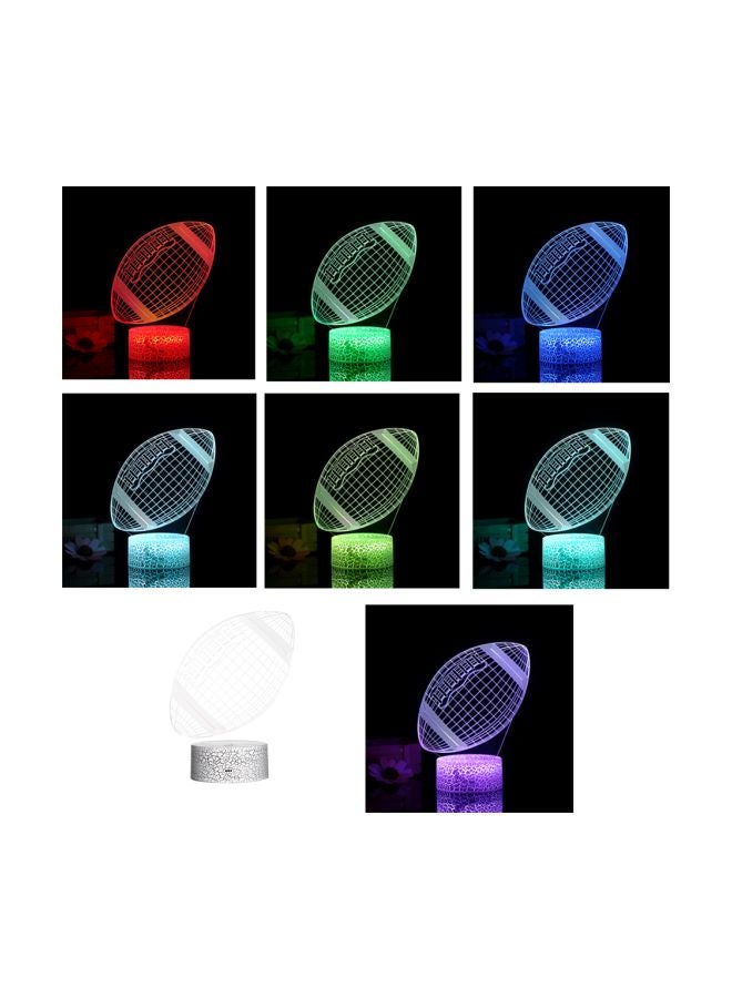 3D Rugby Football LED Night Light Multicolour 21.50x5.30x15cm - Image 2