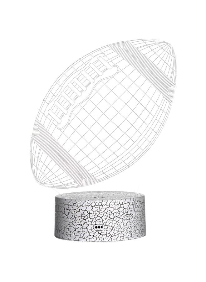 3D Rugby Football LED Night Light Multicolour 21.50x5.30x15cm - Image 1