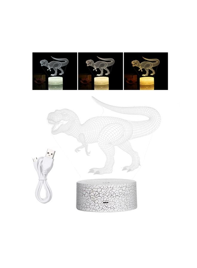 Generic - 3D Dinosaur Shaped LED Night Light White 21.50x5.30x15cm - Image 1