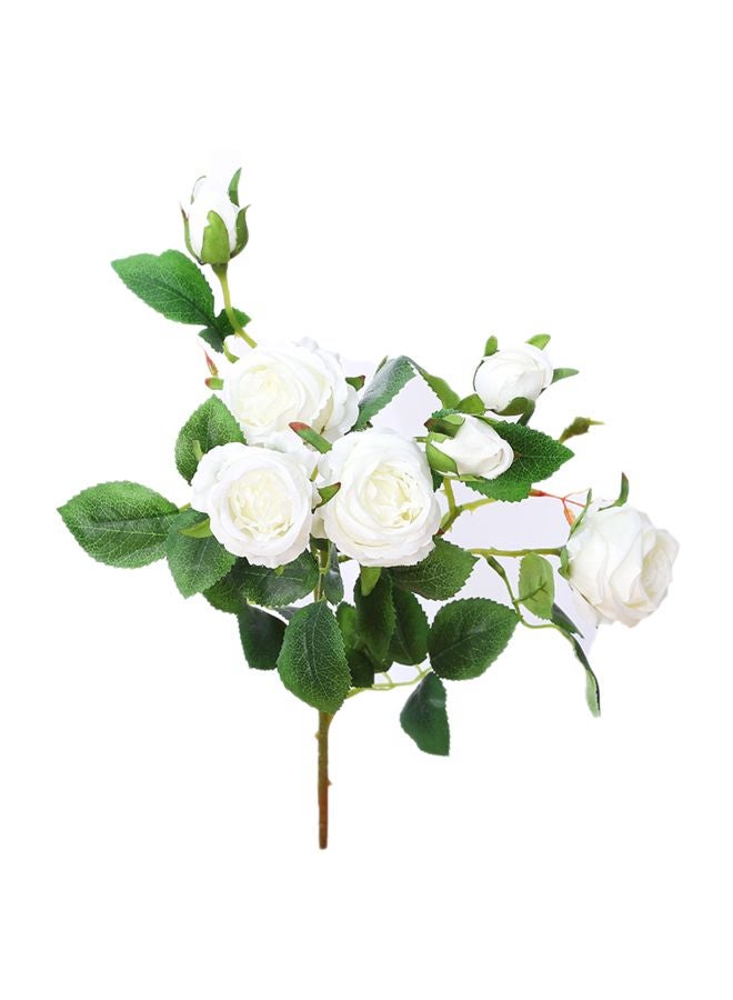 7-Piece Artificial Flower Set White/Green