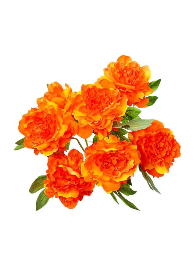 7-Piece Artificial Flower Set Orange/Green