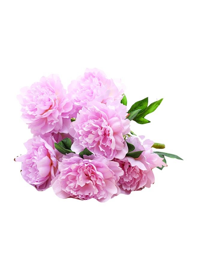 7-Piece Artificial Flower Set Pink/Green