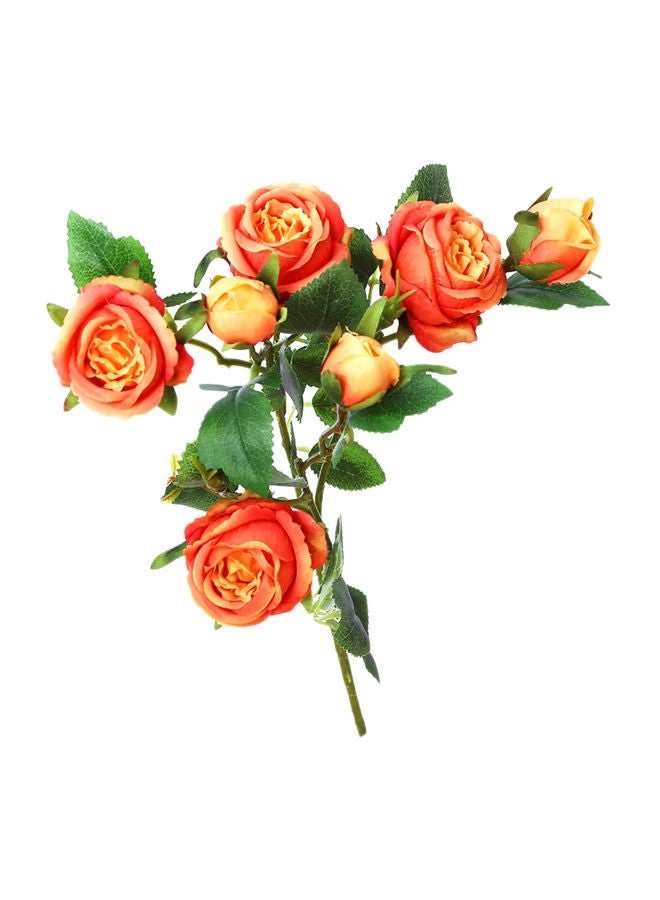 7-Piece Artificial Flower Set Orange/Green