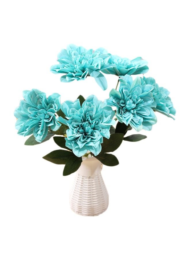 6-Piece Artificial Flower Set Blue/Green