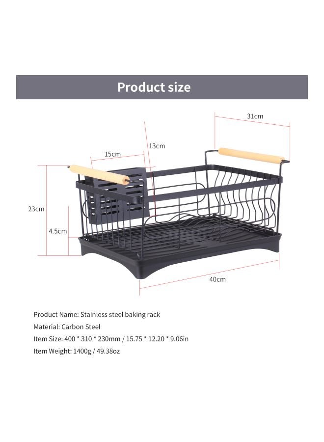Generic - Stainless Steel Rack Black 48.00x22.00x33.00cm - Image 1