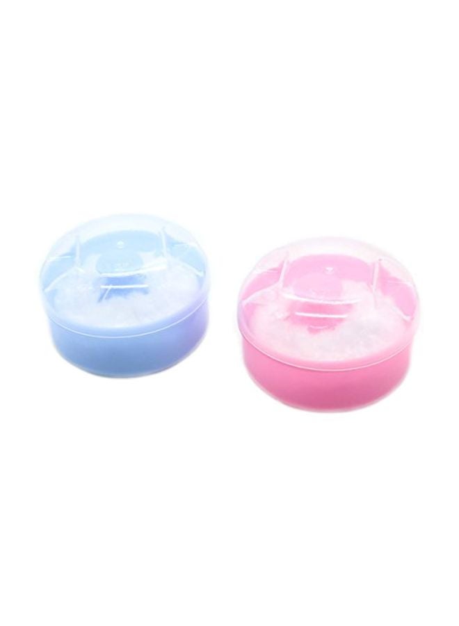 هيلي علبة بودرة مع إسفنجة من قطعتين أزرق/ وردي - Image 2