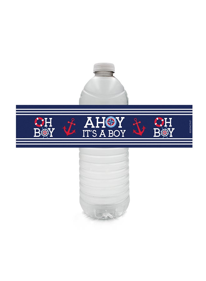 دسكتيكتفز مجموعة ملصقات لزجاجات المياه بطبعة عبارة "It's A Boy" مكونة من 24 قطعة 8.5 x 2بوصة - Image 2