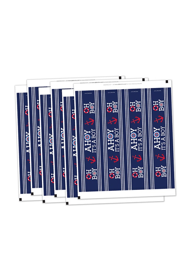 دسكتيكتفز مجموعة ملصقات لزجاجات المياه بطبعة عبارة "It's A Boy" مكونة من 24 قطعة 8.5 x 2بوصة - Image 1