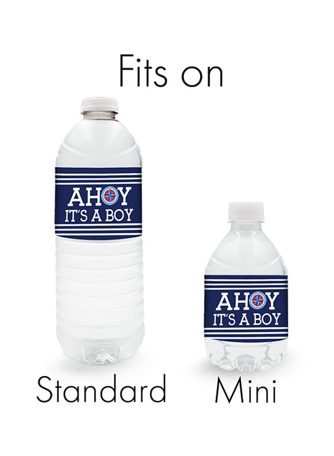 دسكتيكتفز مجموعة ملصقات لزجاجات المياه بطبعة عبارة "It's A Boy" مكونة من 24 قطعة 8.5 x 2بوصة - Image 3