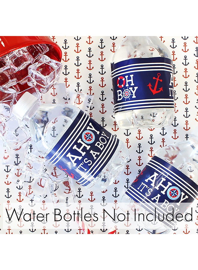 دسكتيكتفز مجموعة ملصقات لزجاجات المياه بطبعة عبارة "It's A Boy" مكونة من 24 قطعة 8.5 x 2بوصة - Image 4