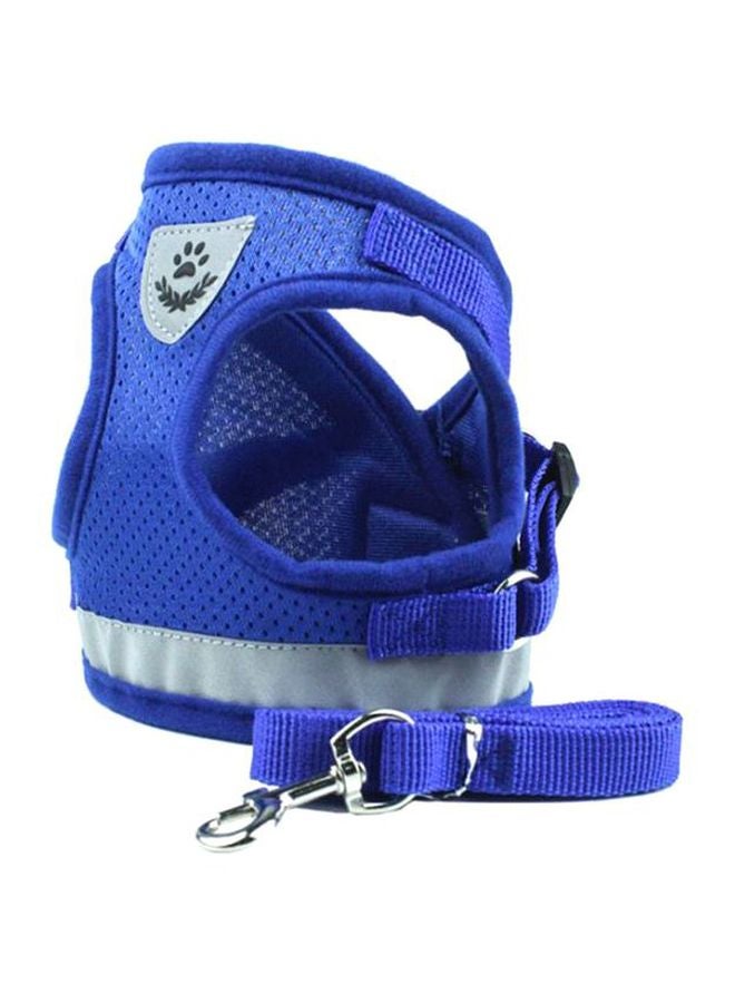 Generic 2-Piece Polyester Vest Leashes With Rope Blue/Grey/Silver L