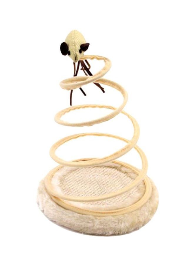 Turntable Spring Puzzle Cat Plush Toy Beige/Black One Size