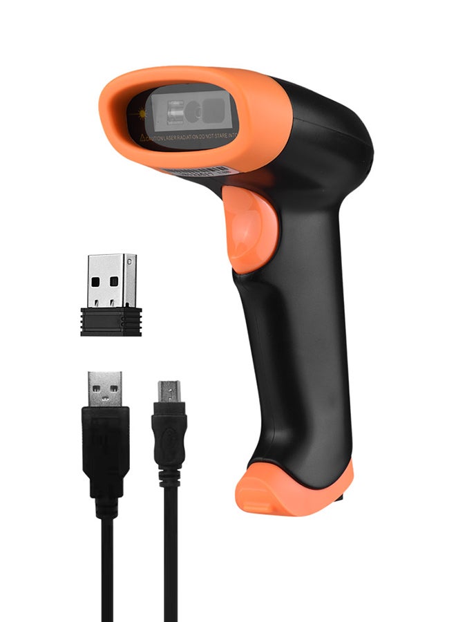 Aibecy Potable Wireless Barcode Scanner Black/Orange - Image 1
