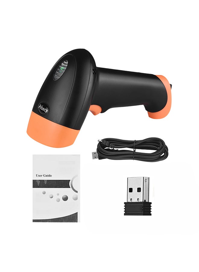 Aibecy Potable Wireless Barcode Scanner Black/Orange - Image 2