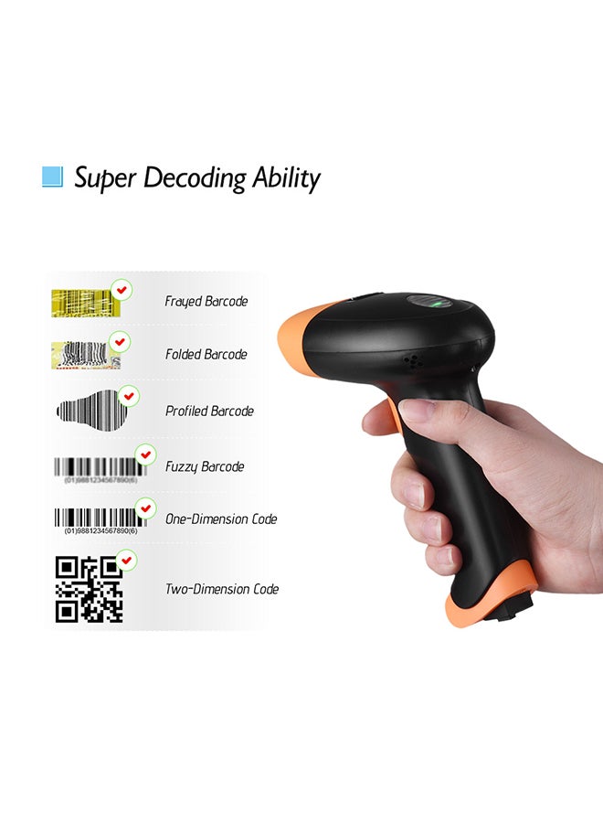 Aibecy Potable Wireless Barcode Scanner Black/Orange - Image 4
