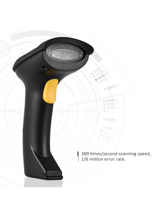 Generic Potable Wireless Barcode Scanner Black/Yellow  - Image 3