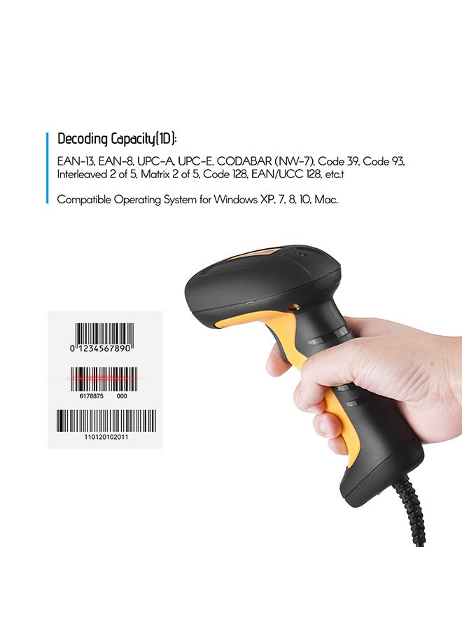 Generic - Handheld Barcode Scanner Black/Yellow - Image 1