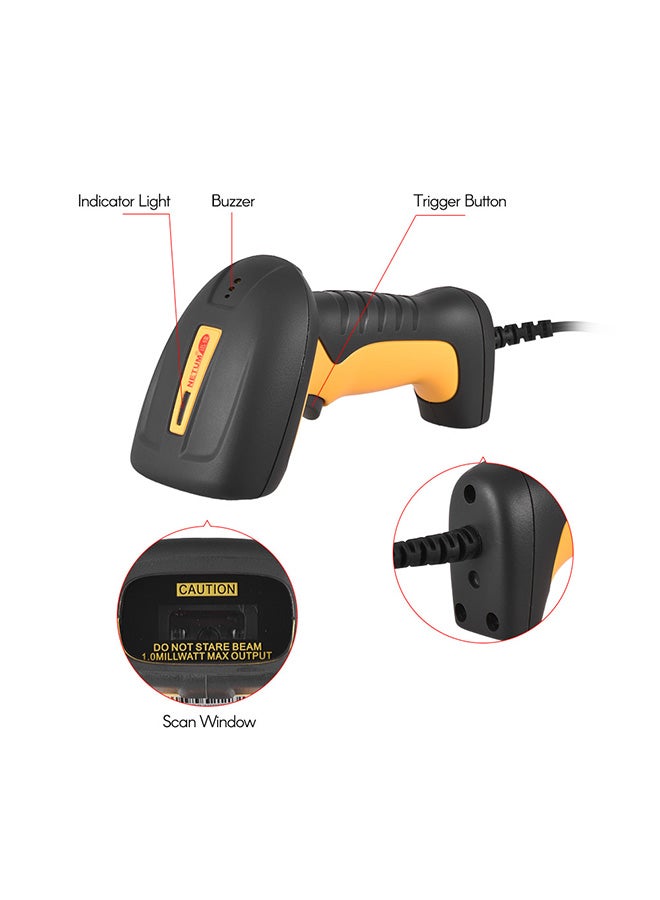 Generic Handheld Barcode Scanner Black/Yellow  - Image 4
