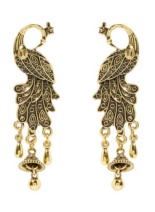 Peacock Design Dangle Earrings - v1577093887/N32669885A_1